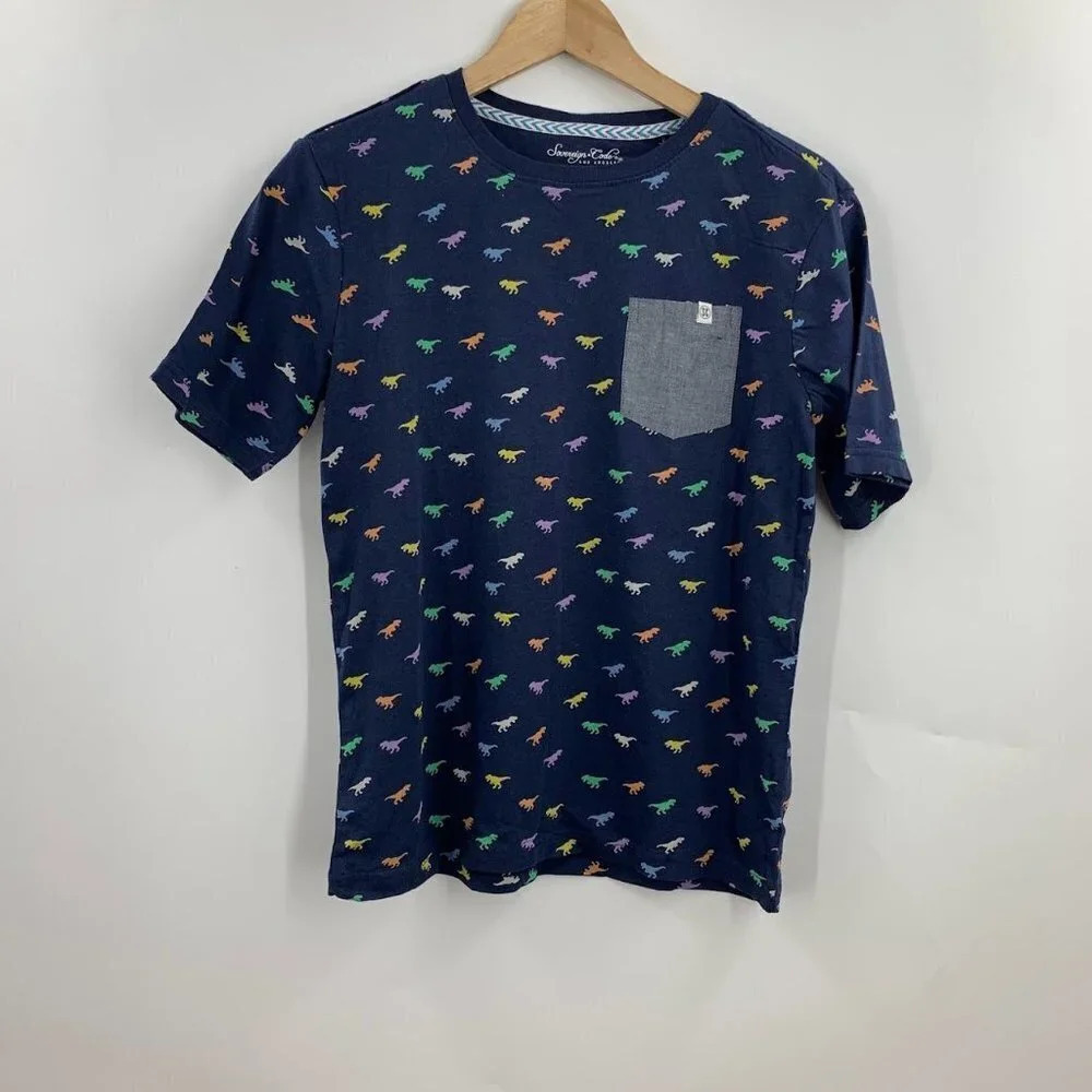 Sovereign Code Boys Travis Dinosaur T-Rex Print‎ Pocket Patch T-Shirt Size L NWT